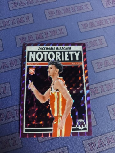 2024-25 Panini Mosaic Notoriety SSP Zaccharie Risacher Purple Prizm RC 3/99!