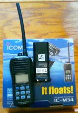 ICOM IC-M34 VHF Marine Radio Transceiver NEW IN BOX all accessories  warranty c