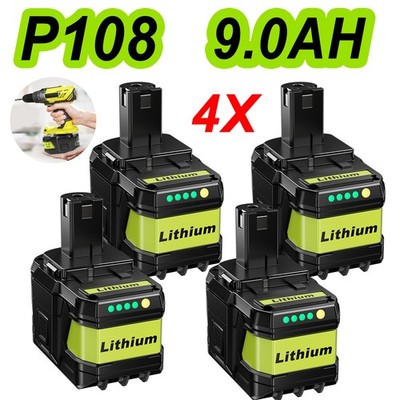 4x 18V 9.0Ah Akku One Plus Lithium für RYOBI RB18L50 P108 P109 Batterie 18V NEU