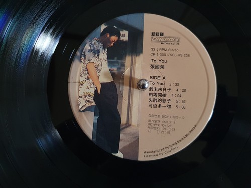 Leslie Cheung - To you 1990 Korea Orig Vinyl LP Insert 張國榮 - Picture 5 of 6