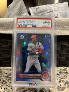 2022 Bowman Sapphire Edition #BCP-50 Chrome Prospects Elly De La Cruz  PSA 10