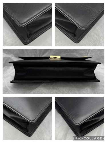 Dunhill Men's Mini Clutch Bag Second Bag Black Leather Dial Number Lock Flap - Imagen 6 de 24