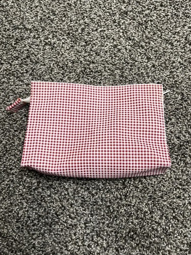 Estée Lauder Kosmetiktasche rot-weiß kariert Reißverschluss Make Up Handtasche - Bild 1 von 5
