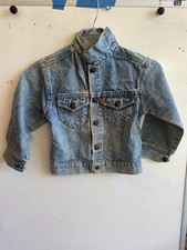 Vintage Levi's Acid Wash Orange Tab Denim Jean Jacket Kids Size 7 Made in USA