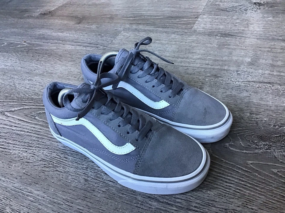 Vans Zapatos Mujer 5.5 Hombre 4 Old Skool Tenis Gris Lona Con Cordones Bajo 500714 Foto 2 de 4