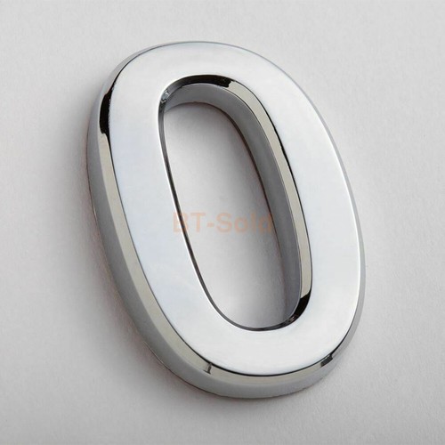70mm LETTERBOX HOUSE NUMBERS 3D CHROME STICK ON ADHESIVE- Wall, Door Mount 0-9 - Picture 23 of 78