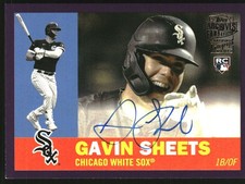 2022 Topps Archives '60 Fan Favorites Autographs Purple #60FFVB Gavin Sheets/150