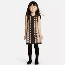 Missoni Target Girl's SZ XS Chevron Stripe Sweater Dress Brown Sleeveless