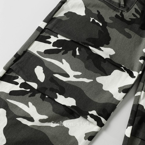 Pantalones informales deportivos rectos de pierna ancha para hombre ropa de trabajo camuflaje primavera/otoño nuevos - Imagen 4 de 13