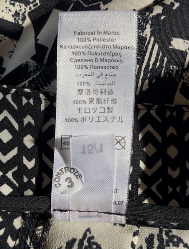 Next cream & black geometric print tapered lightweight trousers. Size UK 14. NWT - Picture 7 of 7