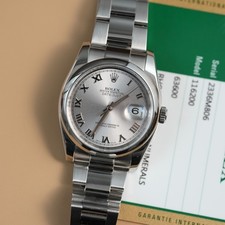 Rolex Datejust 116200 Silver Oyster Bracelet with Silver Bezel 2017 complete