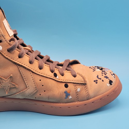Converse Bandulu Pro Leder Hi Splatter bestickt Skateschuhe US Damengröße 7,5 - Bild 15 von 24
