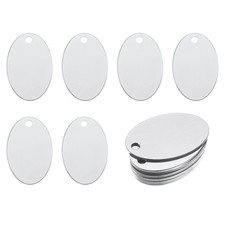 Aluminum Blank Tags Metal Stamping Blanks - 1.5 x 1 Inch Silver 25 Pcs