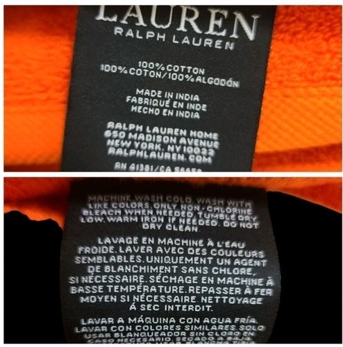 6pc Ralph Lauren Wescott Summer Ora Orange Bath Hand Washcloth Towel Set New - Picture 6 of 7