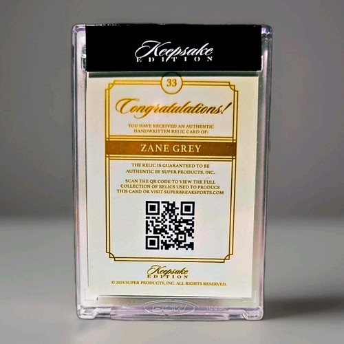 2024 Keepsake In my Hand - Zane Grey - Handwriting Relic SSP /100 Encased - Bild 5 von 5