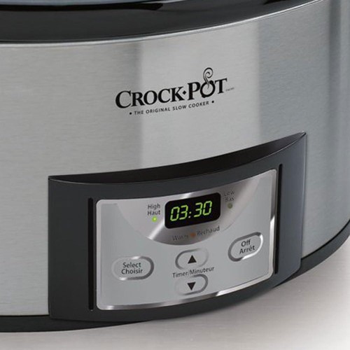 6 Quart Cook & Carry Programmable Slow Cooker with Digital Timer Stainless Steel - Picture 5 of 11