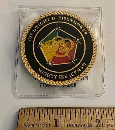 USS Dwight D Eisenhower CVN 69 Mighty Ike Chief Petty Officers Challenge Coin - Bild 2 von 2