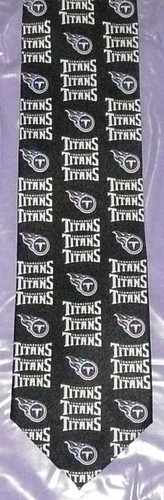 Men's NFL TENNESSEE TITANS Football Neck Tie Black NEW  - Picture 1 of 2