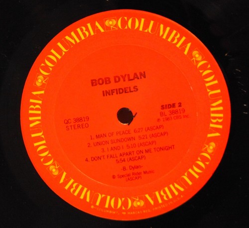 Bob Dylan - Infidels - 1983 Columbia Folk Rock Vinyl LP - MASTERDISK - VG+/VG+ - Picture 7 of 9