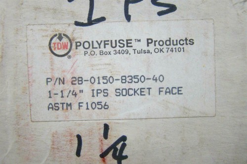 Polyfuse 1- 1/4" CTS T D Williamson Socket Fusion 28-0150-8350-40 - Picture 4 of 7