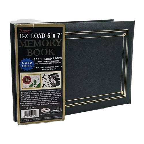 EZ LOAD 5" x 7" Photo Album Memory Scrap Book 20 White Pages (10 Inserts) - Picture 2 of 6