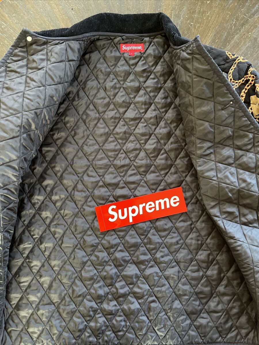 New Supreme Chains Quilted Jacket Coat Black Fall Winter New Supreme Chains Quilted Jacket Coat Black Fall Winter
