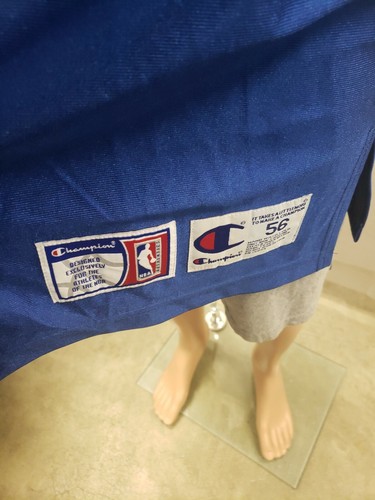 NWT Allen Iverson Champion Authentic Philadelphia 76ers Jersey 56 Blue - Picture 3 of 12