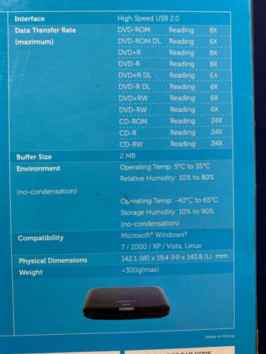 LITEON eTDU108-02 1 USB Powered DVD-ROM / CD-R / DVD-R / DVD+R Reader - Picture 3 of 5