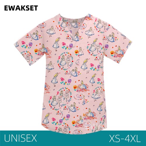 Women men Cotton Scrub Set Nurse Medical Uniform V-Neck 3-Pockets Top US Blouse - Picture 7 of 20