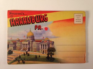 Vintage-Harrisburg-PA-Postcard-Souvenir-Folder-Foldout-Fold-Out-Teich