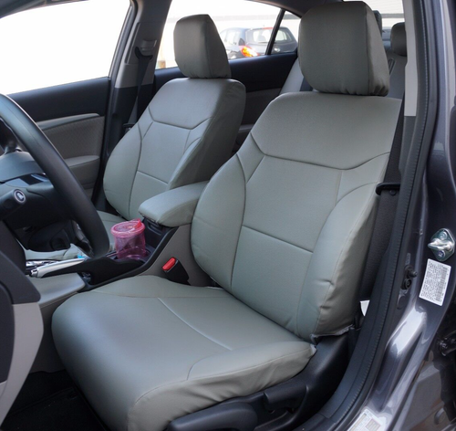 for HONDA CIVIC SEDAN 2012-2015 IGGEE S.LEATHER CUSTOM FIT SEAT COVERS 13 COLORS - Picture 1 of 19