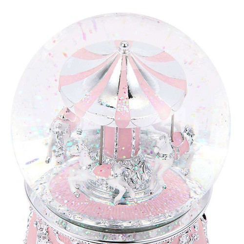 Large rotating snow globe music box castle in the sky carousel crystal ball - Picture 2 of 5