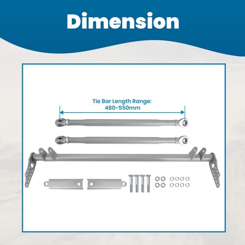 Front Traction Control Lower Tie Bar Kit For Honda Civic Acura Integra 92-01 - Picture 4 of 13