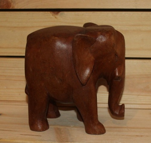 Vintage handgeschnitzte Holz Elefant Figur - Bild 8 von 9