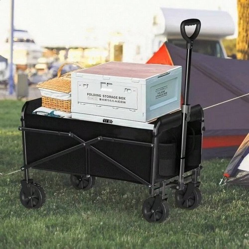 Heavy Duty Folding Cart w/Wheels for Camping,Beach,Picnic-Portable Utility Wagon - Picture 9 of 9
