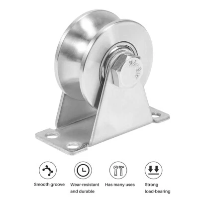 Groove Wheel Pulley Stainless Pulley Block Single Pulley Block U Type Lifting UK