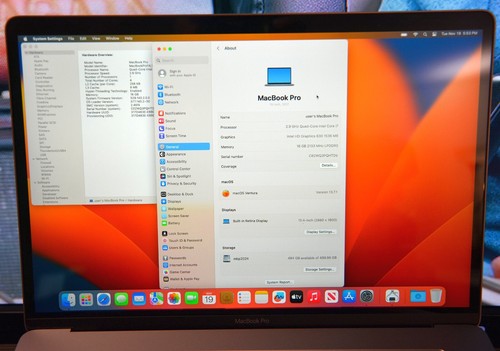 15" Macbook Pro 2017 Core i7 2.9 16GB 512GB SSD Ventura SPACE GRAY NICE A1707 - Photo 3/12