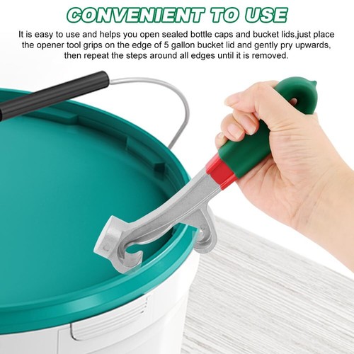 5 Gallon Aluminum Bucket Opener Pail Lid Remover Tool with Non Slip Handle Grip - Picture 6 of 9