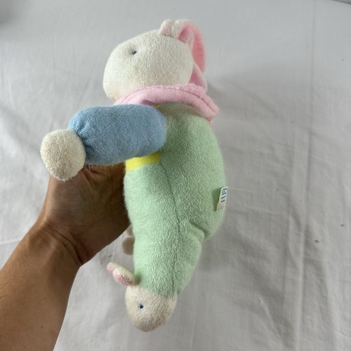 Vintage Carter's Prestige Frottee Hase Baby Rassel Plüschhase Pastell - Bild 4 von 11