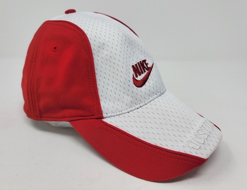 Vintage 90s Nike Mesh Swoosh Just Do It Hat Red White Adjustable Baseball Cap - Picture 2 of 8