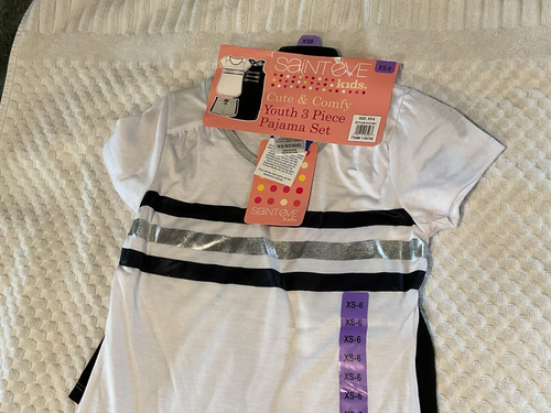 3 Piece Girls' Size 6 Spring & Summer Pajama Set by Saint Eve-NEW WITH TAGS! - Picture 4 of 6
