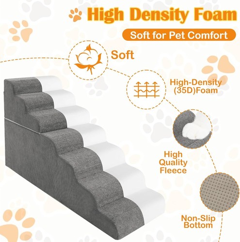 SLSY 5/6/7 Steps Dog Steps for Bed W Removable Cover PE Support Board Anti-slip - Picture 42 of 45