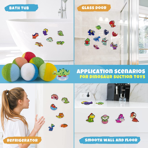 26 Bath Bombs for Kids w/ Suction Dinosaurs Organic Gift Set 2 Bonus Toys NEW - Picture 5 of 9