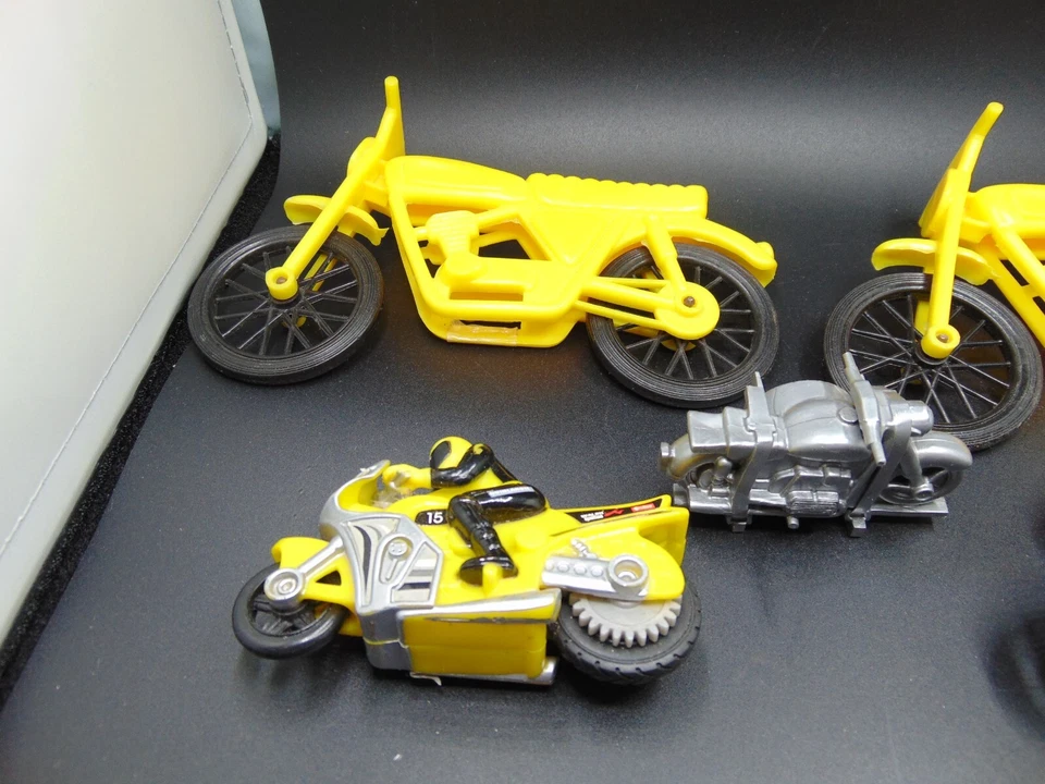 (5) Modelo plástico motocicletas colores amarillo y plata Honda 7" 5" 3,5" largo Foto 2 de 4
