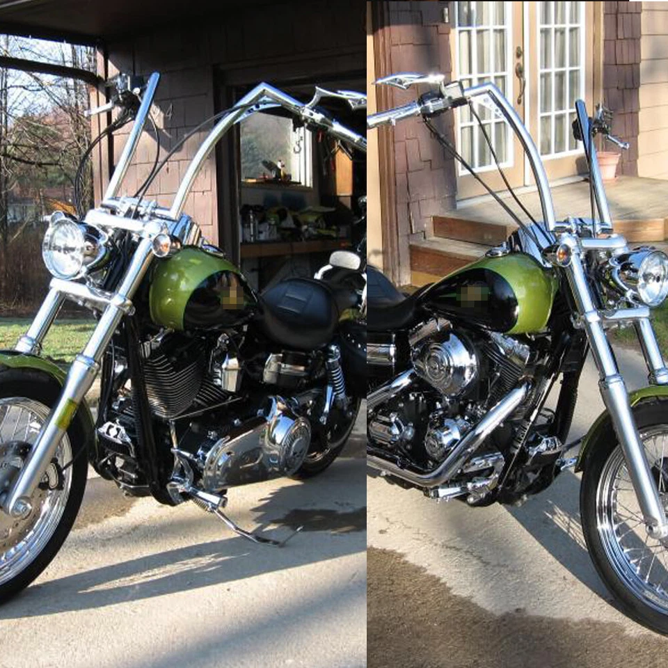 Rise 10" 12 14" 16" APE Hanger Handlebar For Harley Softail Dyna Road King Glide - Image 4 of 4