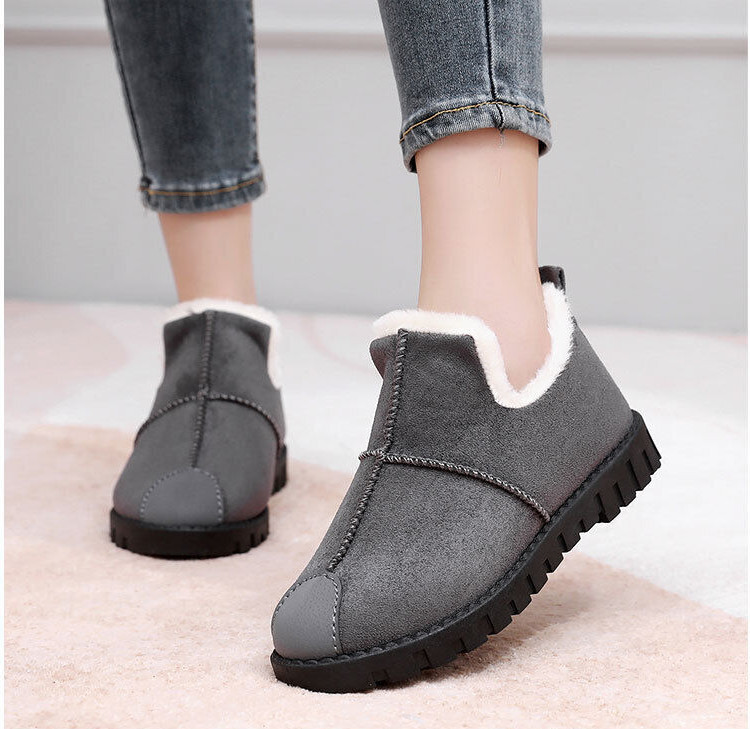 Zapatos informales para mujer cálidos gruesos de algodón zapatos cómodos botas para nieve caminar