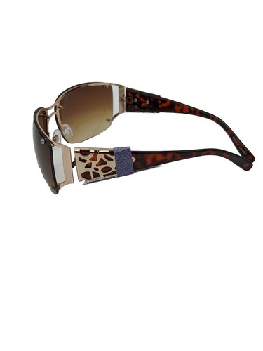 New with Tags Glance Sunglasses Oversized Brown Tint Lens Gold Trim Tortoise  - Picture 3 of 4