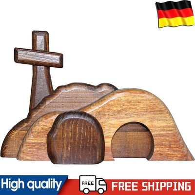Easter Wooden Empty Tomb Cross Religious Decor Home Decoration (4 Piece Set)