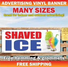 SHAVED ICE Advertising Banner Vinyl Mesh Sign now Cone Cream Cold Frozen Dessert