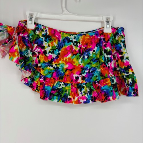 Minifalda de natación grande elegante y sexy para mujer brillante multicolor floral corbata lateral - Imagen 4 de 6